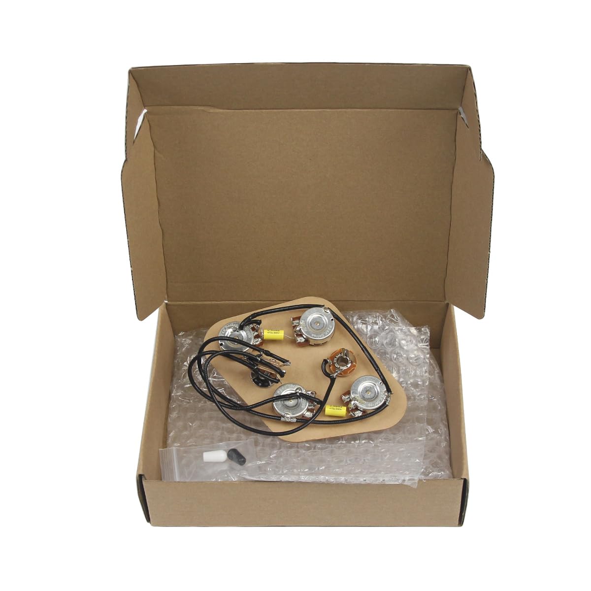 FLEOR Pre-wired Guitar Wiring Harness Kit 2T2V 500K 473J 200V 0.047uF 3 Way Switch Circuit for SG Guitar Replacement