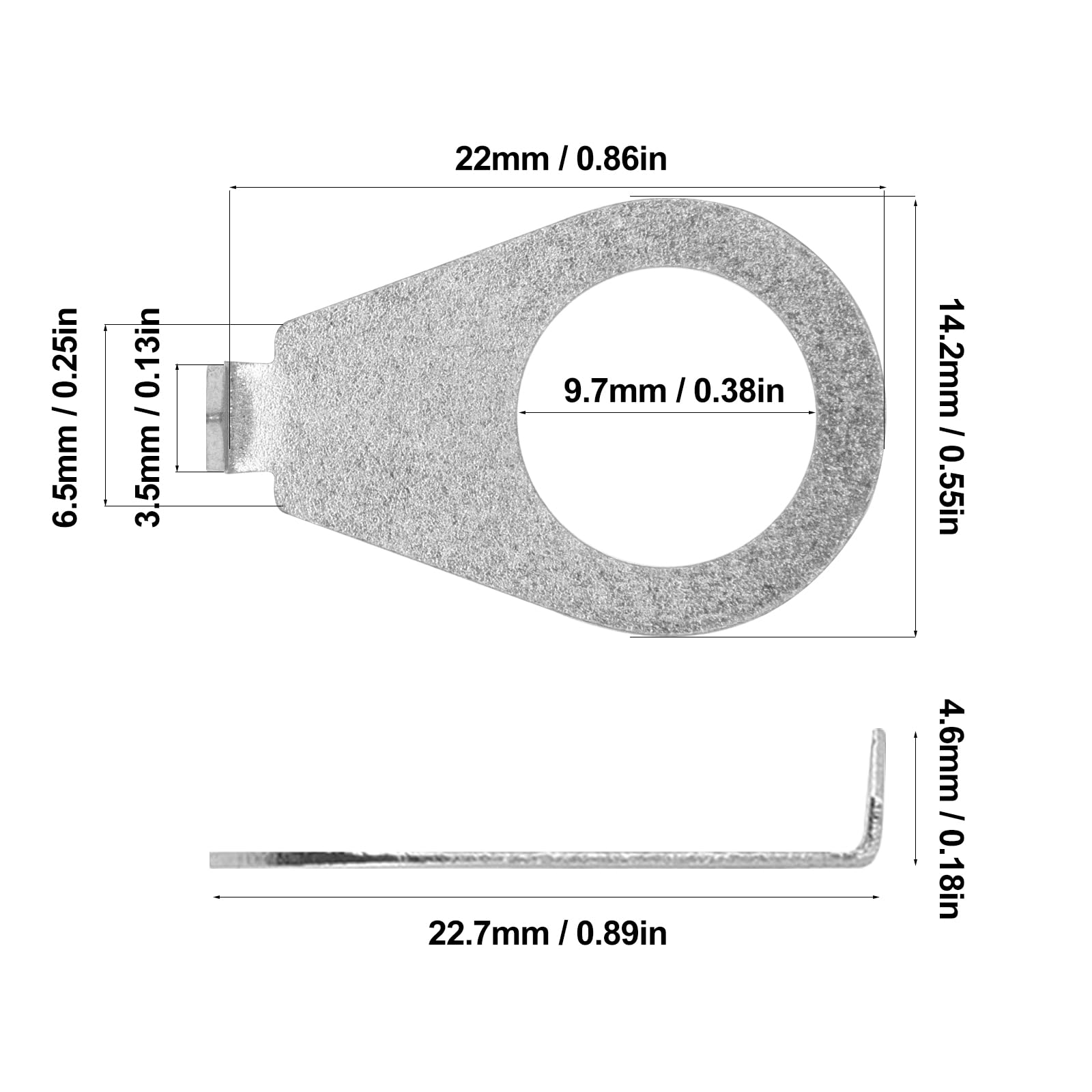 CashBeat 4pcs Silver Guitar Knobs Pointer Indicator Plates, 3/8'' Electric Guitar Control Knob Position Pointers, 9.7mm Diameter