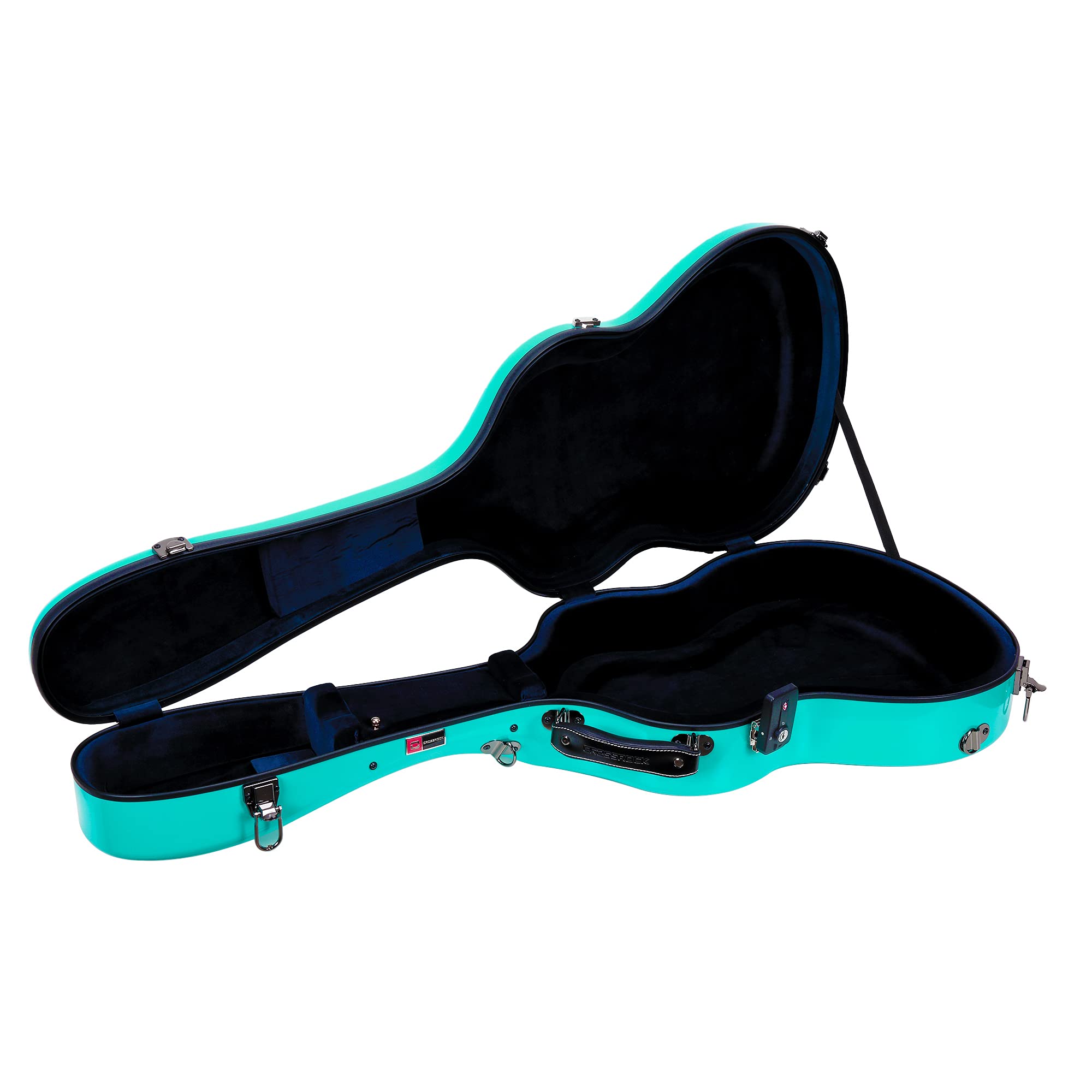 Crossrock Deluxe Fiberglass Classical Guitar Case, 4/4 Full Size-TSA Lock, Mint Blue (CRF2020CMB)