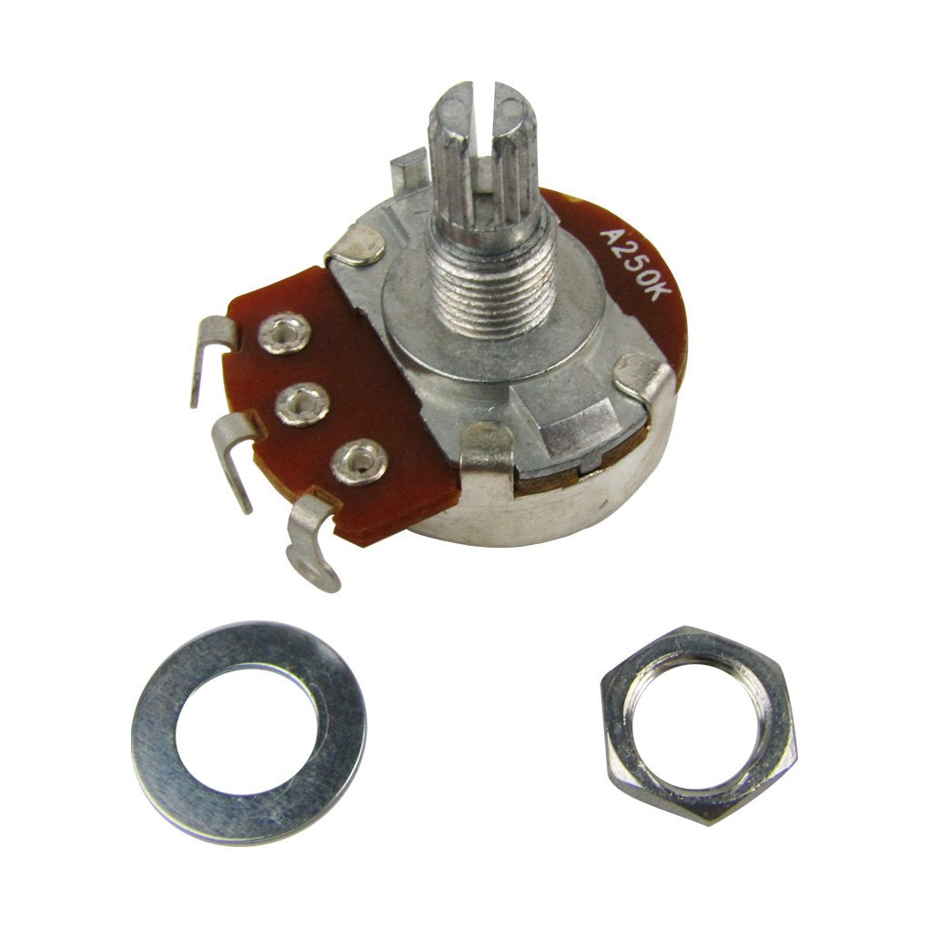 Musiclily Guitar Full Size Pots A250K Split Knurled Short 15mm Shaft Audio Volume Taper Potentiometers for Stratocaster and Tele