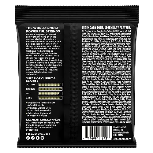 Ernie Ball Mammoth Slinky Cobalt Electric Guitar Strings 12-62 Gauge