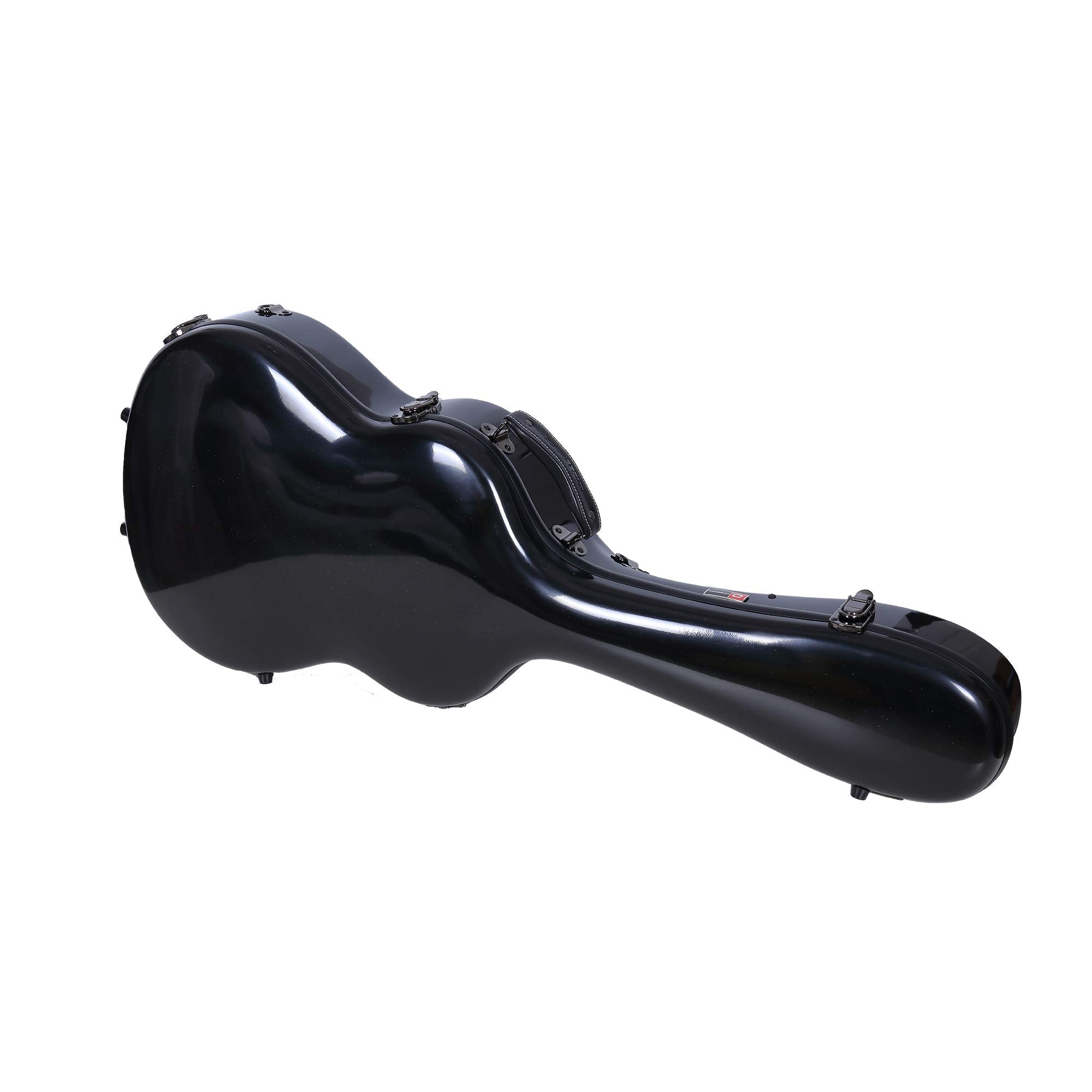 Crossrock Deluxe Fiberglass Classical Guitar Case, 4/4 Full Size, Black (CRF2020CBK)