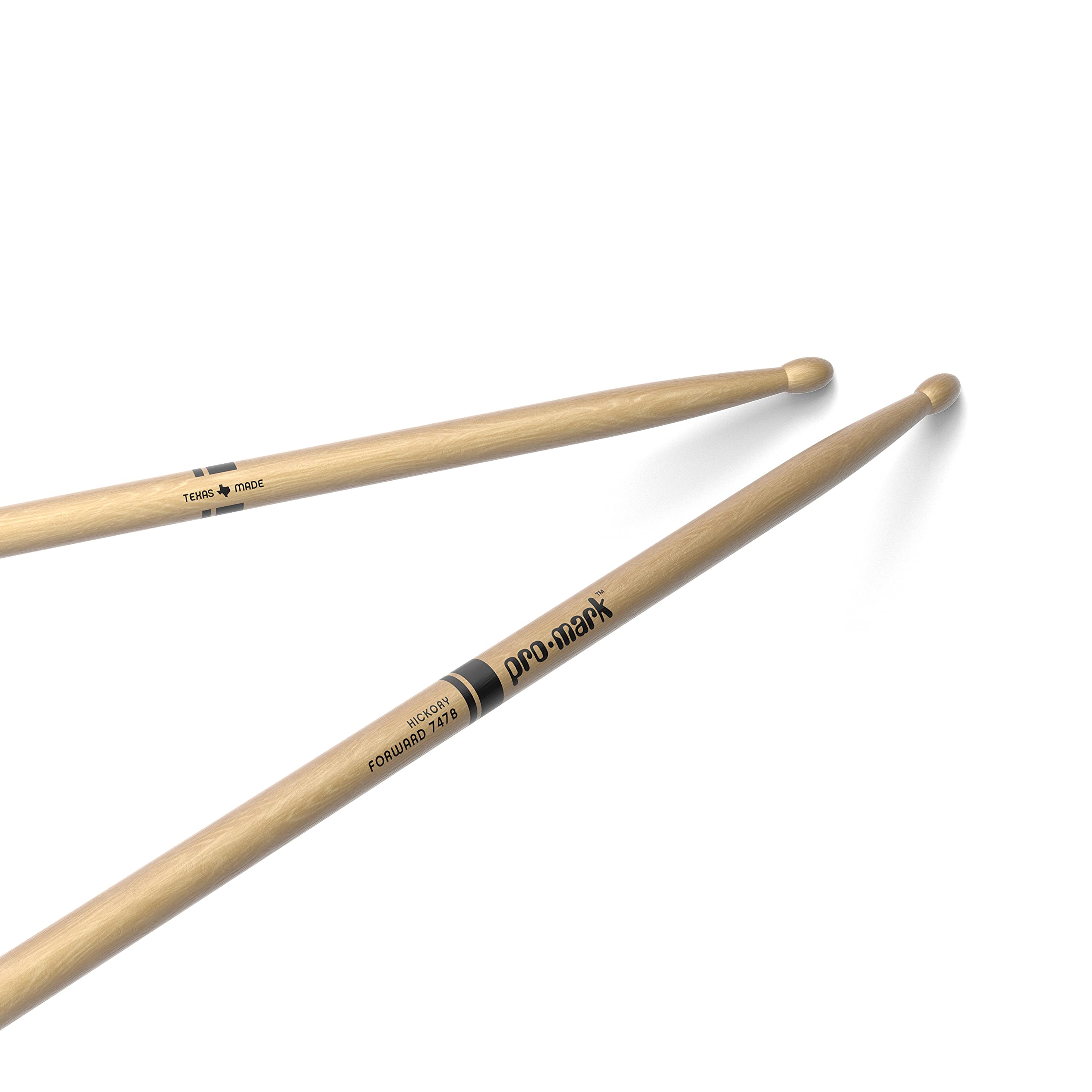 ProMark Drum Sticks - Classic Forward 747B Drumsticks - Drum Sticks Set - Oval Wood Tip for Dark, Warm Tone - Hickory Drum Stick