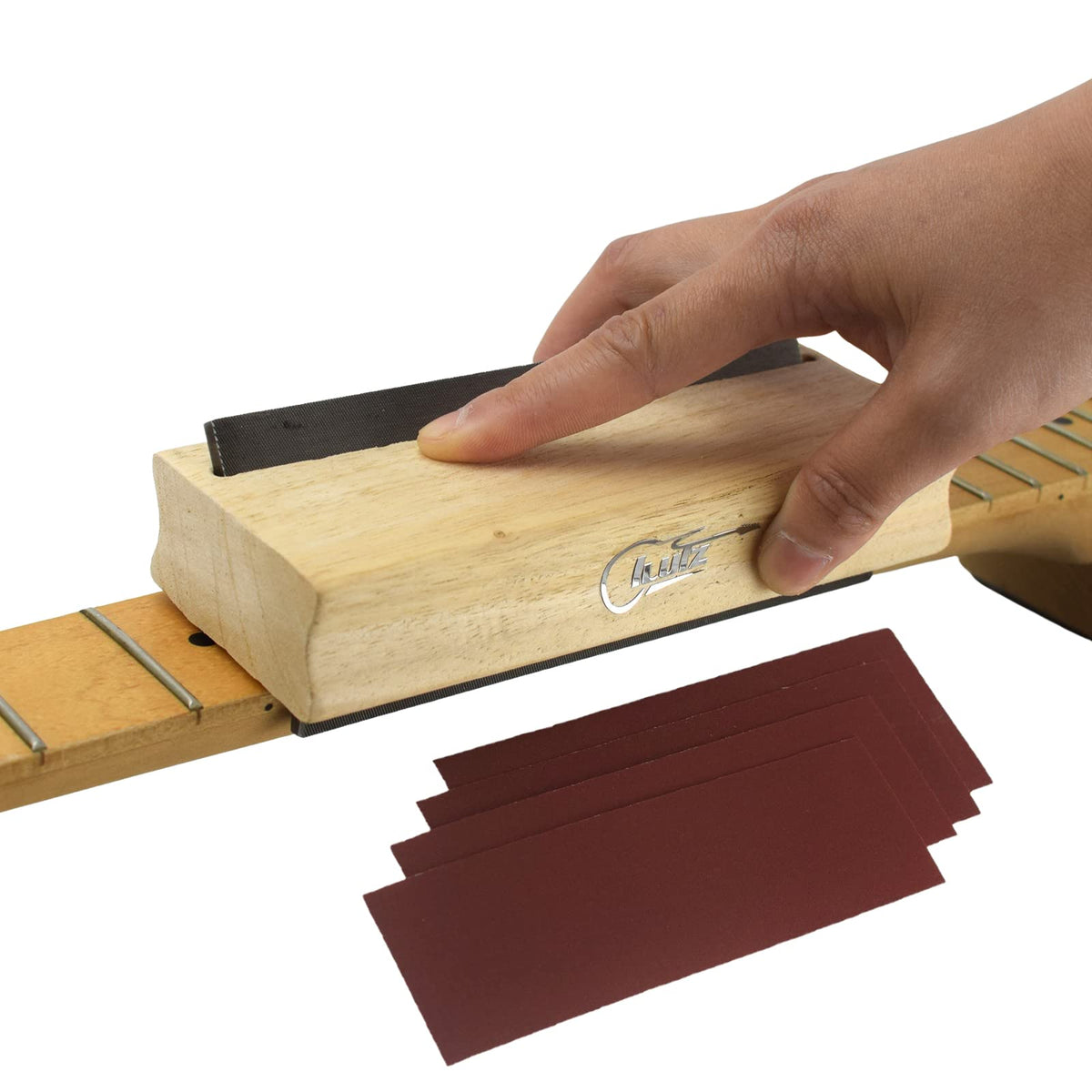 Iluiz Guitar Fret End Dressing File With 35/90 Degree And 600 1000 Grit Sandpaper Professional Fret End Bressing Fret Beveling F
