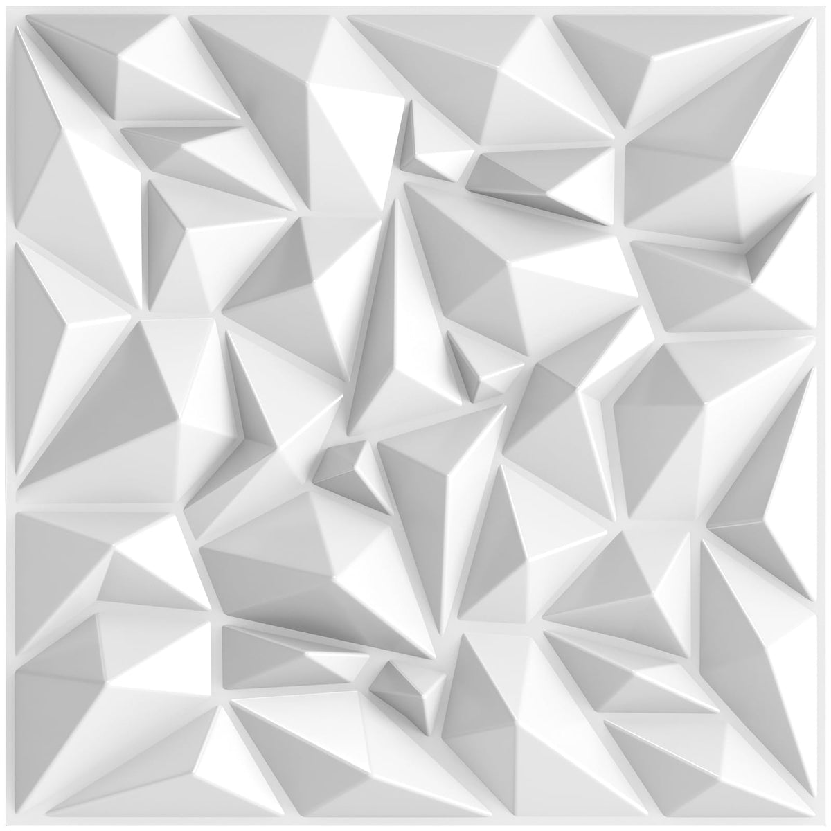 Troystudio Acoustic Sound Diffuser Panels, 19.7 X 19.7 X 1 Inches 12 Pcs White Pvc Plastic 3D Wall Panel, Recording Studio Acous