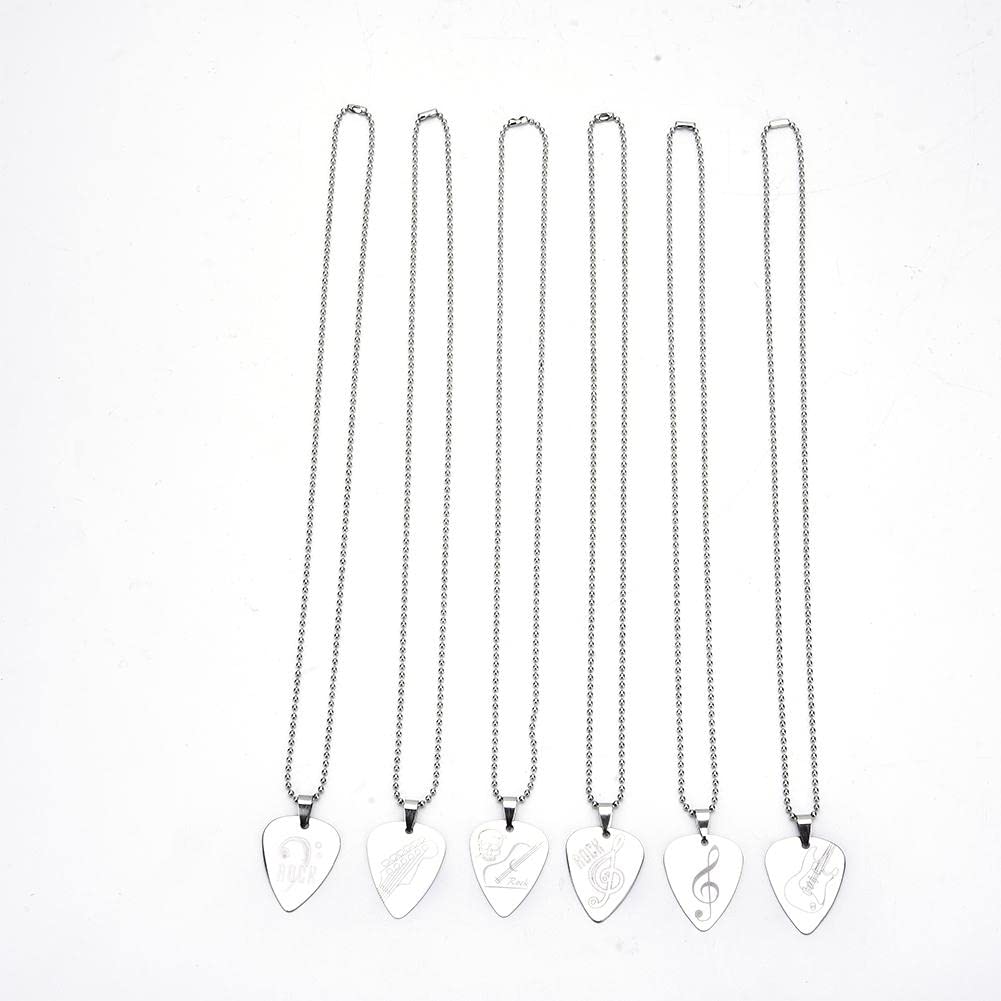 Guitar Pick Necklace, Stainless Steel Guitar Picks, Music Note Pendant Jewelry, Guitar Picks Plectrum, Guitar Accessories For Mu