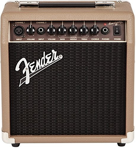 Fender Acoustasonic 15 Acoustic Guitar Amplifier Bundle with Instrument Cable, Picks, and Austin Bazaar Polishing Cloth