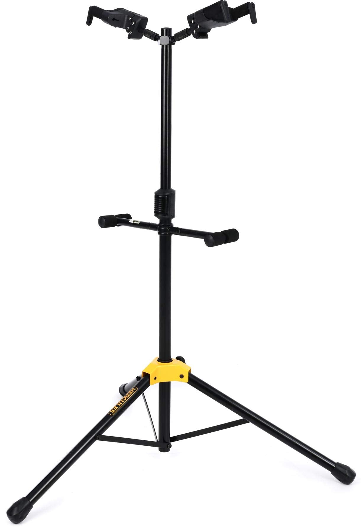 Hercules Stands Gs422B Plus Dual Guitar Stand With Auto Grip System And Foldable Yoke,Black