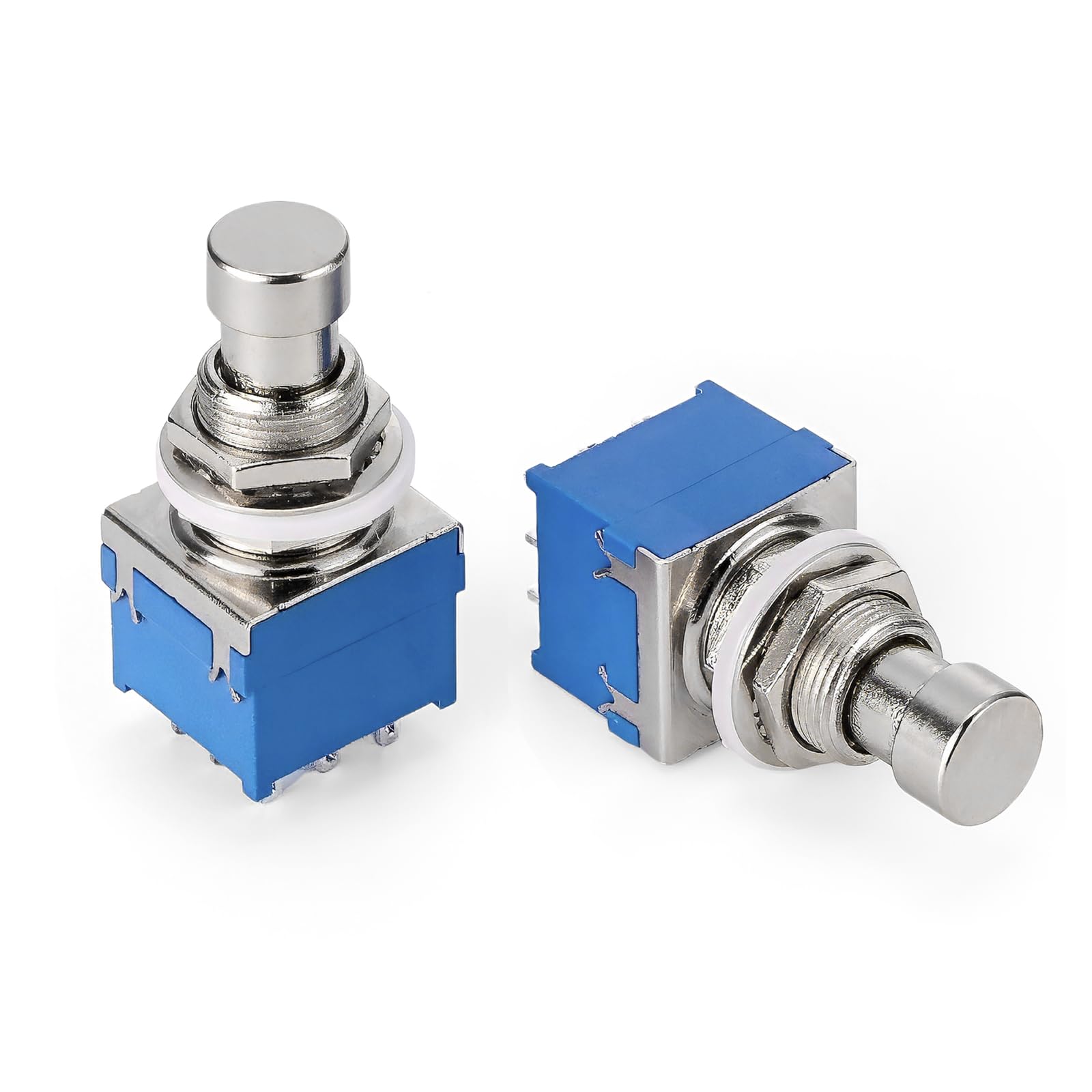 2Pcs 9-Pin 3Pdt Guitar Effects Pedal Box Stomp Foot Metal Switch True Bypass