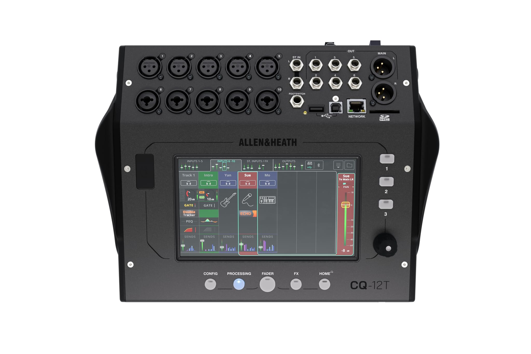 Allen & Heath Cq-12T Digital Mixer With 7'' Touchscreen And Bluetooth Connectivity