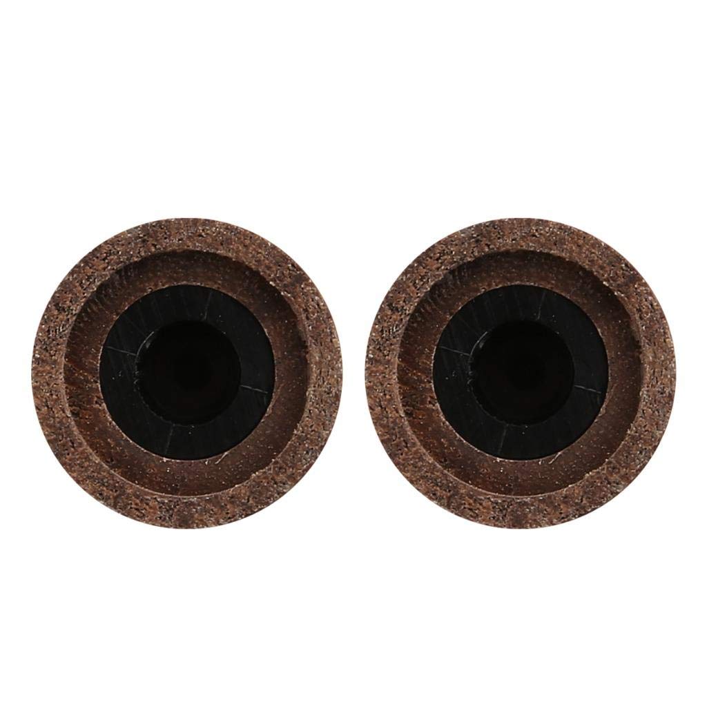 KAISH 2-Pack Wood Knobs Tele Style Flat Top Dome Knobs Guitar Bass Wood Knob Barrel Knobs Walnut Wood