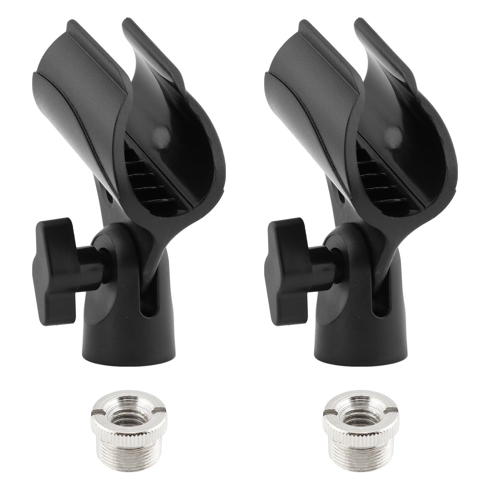 Ranjaner 2pcs Microphone Clip Adjustable Angle U Shaped Mic Clip Holder with Screw Adapter Universal Microphone Holder for Most 