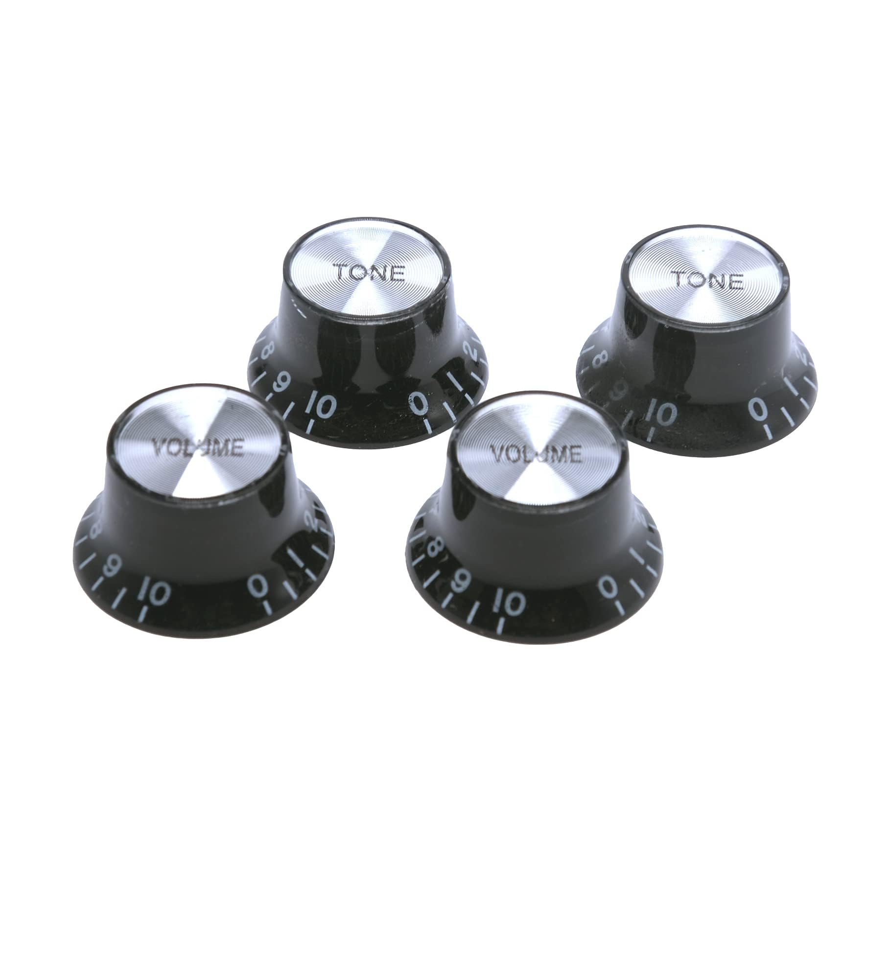 harpfeas 4PCS Imperial Inch Size 2 Volume and 2 Tone Speed Control Knobs Set for Gibson Les Paul Electric Guitar Replacement Bla