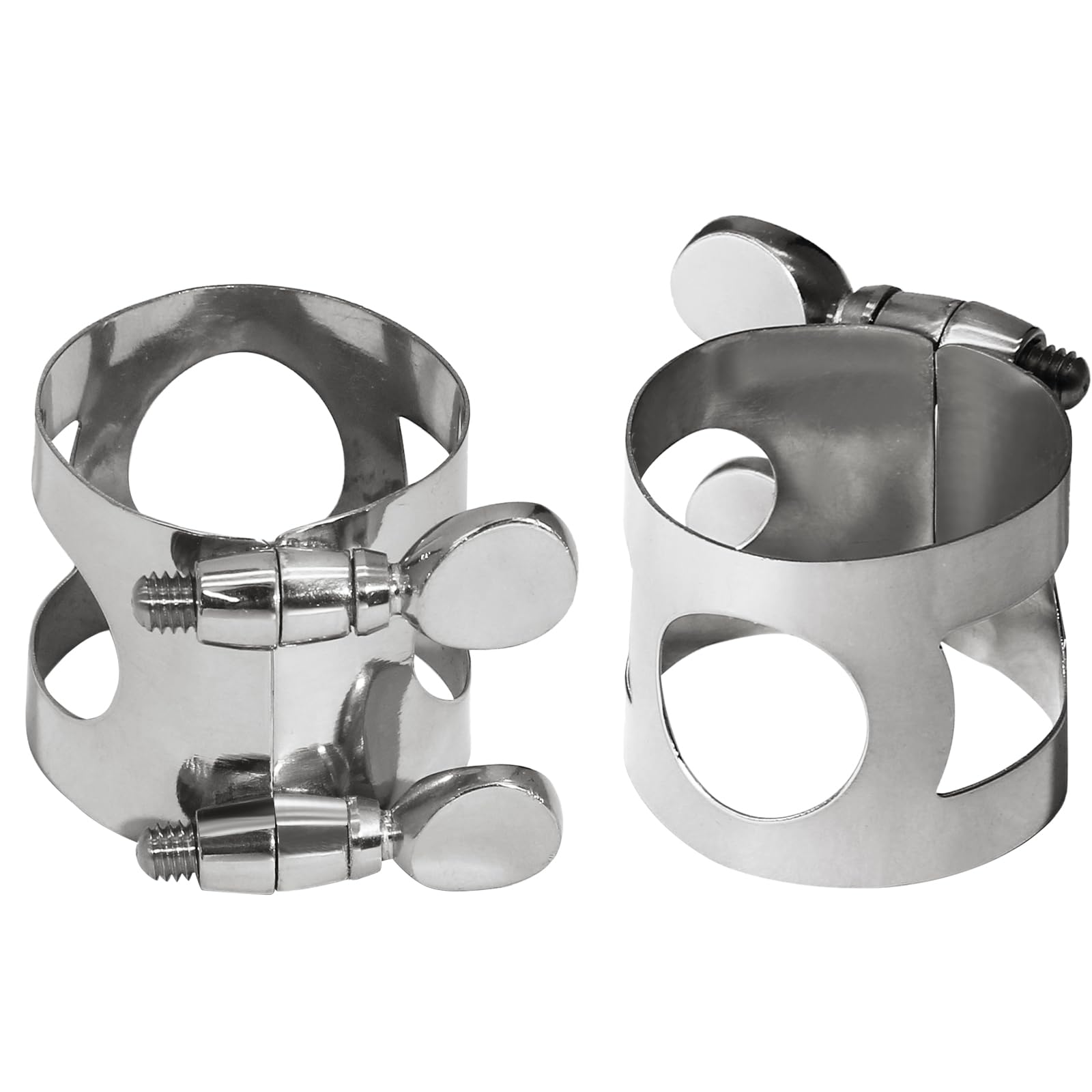 Jersvimc 2Pcs Silver Alto Sax Ligature Alto Saxophone Ligature, Ligatures Saxophone Accessories Fastener for Music Mouthpiece In