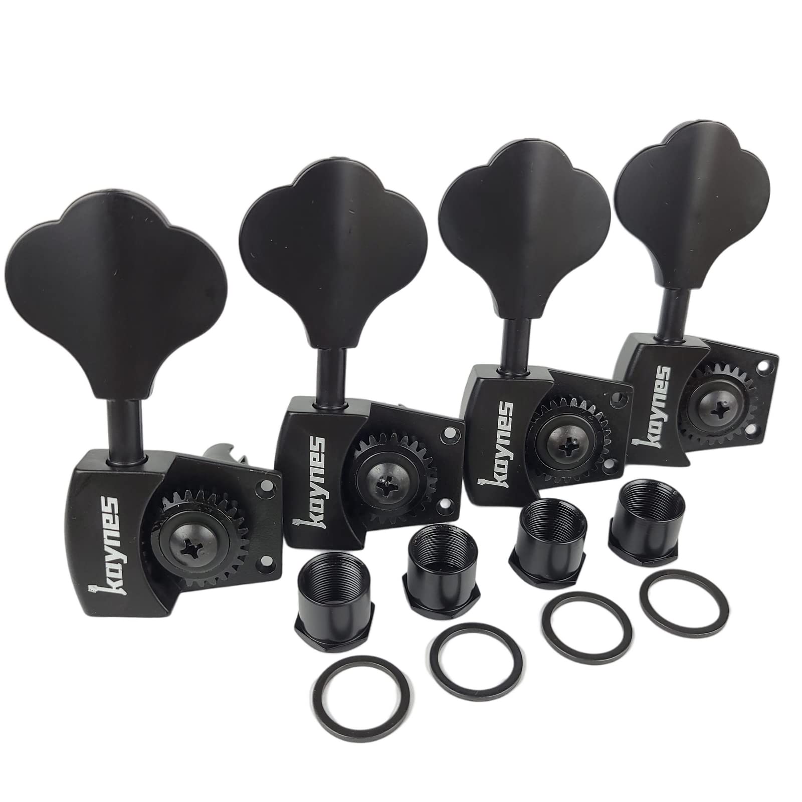 Kaynes Bass Tuners 1:26 Ratio Open Gear Tuning Key Pegs Guitar Machine Head Tuners For Jazz Or Precision Electric Bass Instrumen