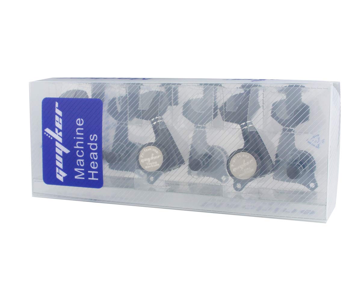 Guyker 6Pcs Guitar Locking Tuners (6 Right Handed) - 1:18 Ratio Lock String Tuning Key Pegs Machine Heads with Hexagonal Handle