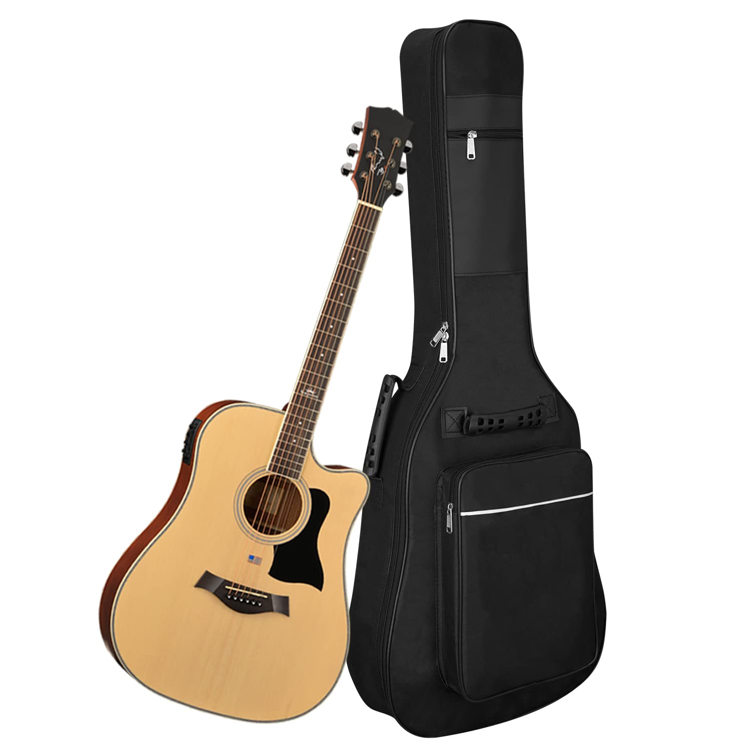 Diboer 3/4 Size 36 Inch Acoustic Guitar Case Soft, Acoustic Guitar Bag 0.35 Inch Thicken Sponge Padded, Waterproof Gig Bag With