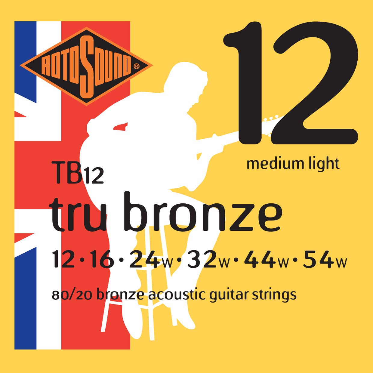 Rotosound Tb12 Tru Bronze Acoustic Guitar Strings (12-54)
