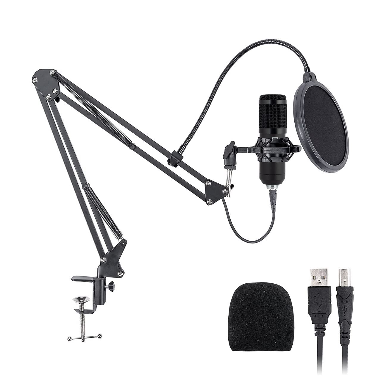 Powerpak Bm-800 Usb Condenser Microphone Mic Kit | For Gaming, Podcast, Live Streaming, Youtube Recording | Plug & Play With Sci