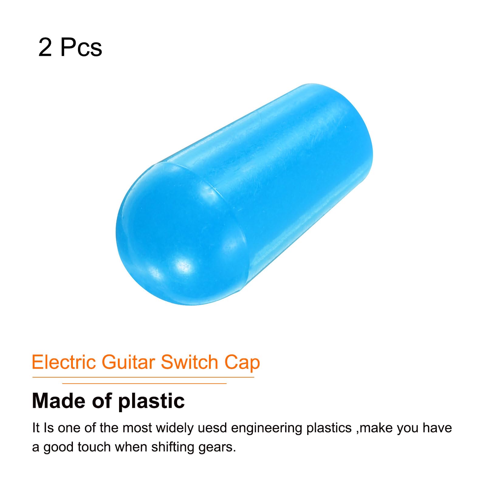 MECCANIXITY 2Pcs Guitar 3 Way Pickup Switch Tip M3.5 Plastic Toggle Switch Knobs for LP Electric Guitar, Light Blue