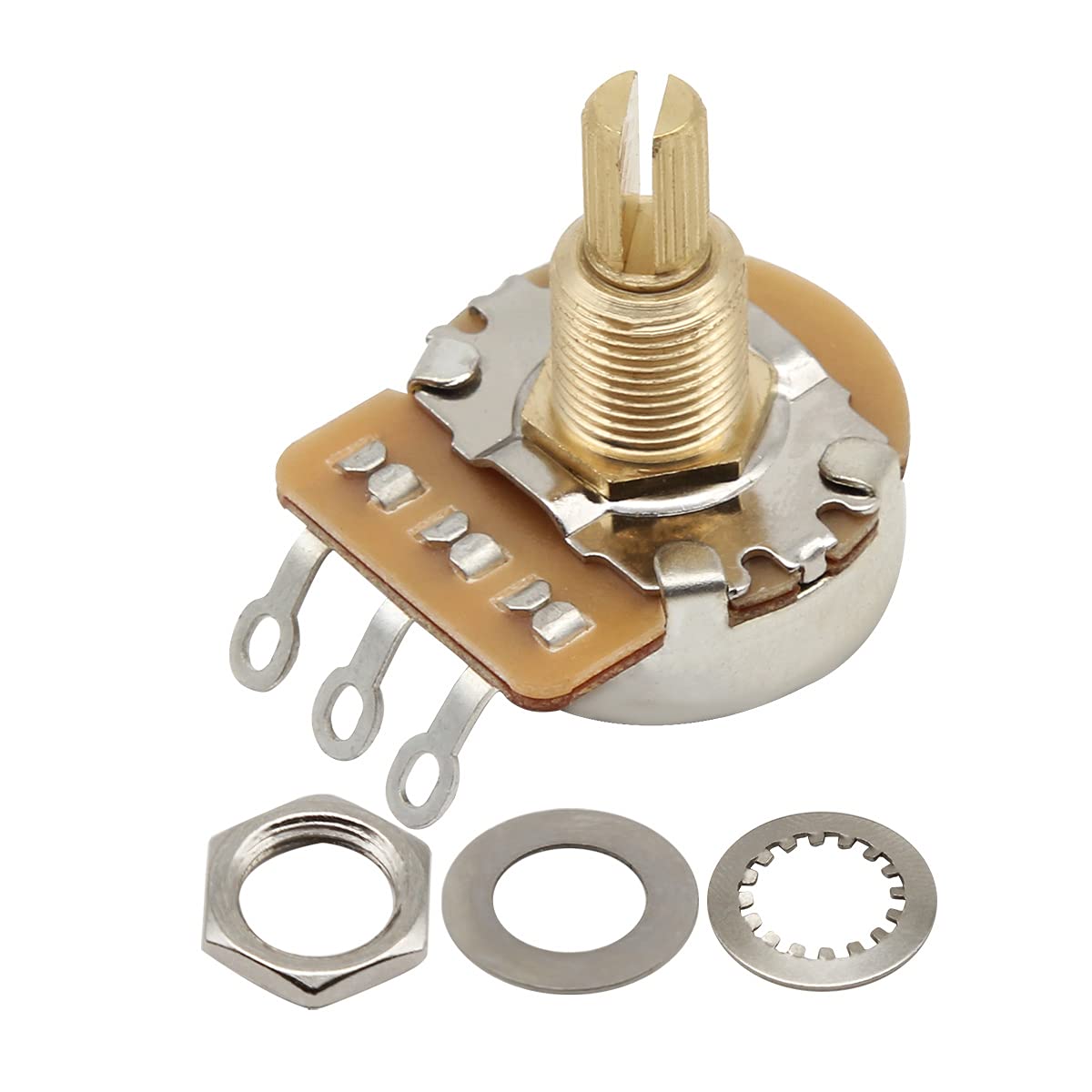 FLEOR 2pcs B500K Linear Pots 19mm Long Split Shaft Guitar Potentiometer, 24-Tooth