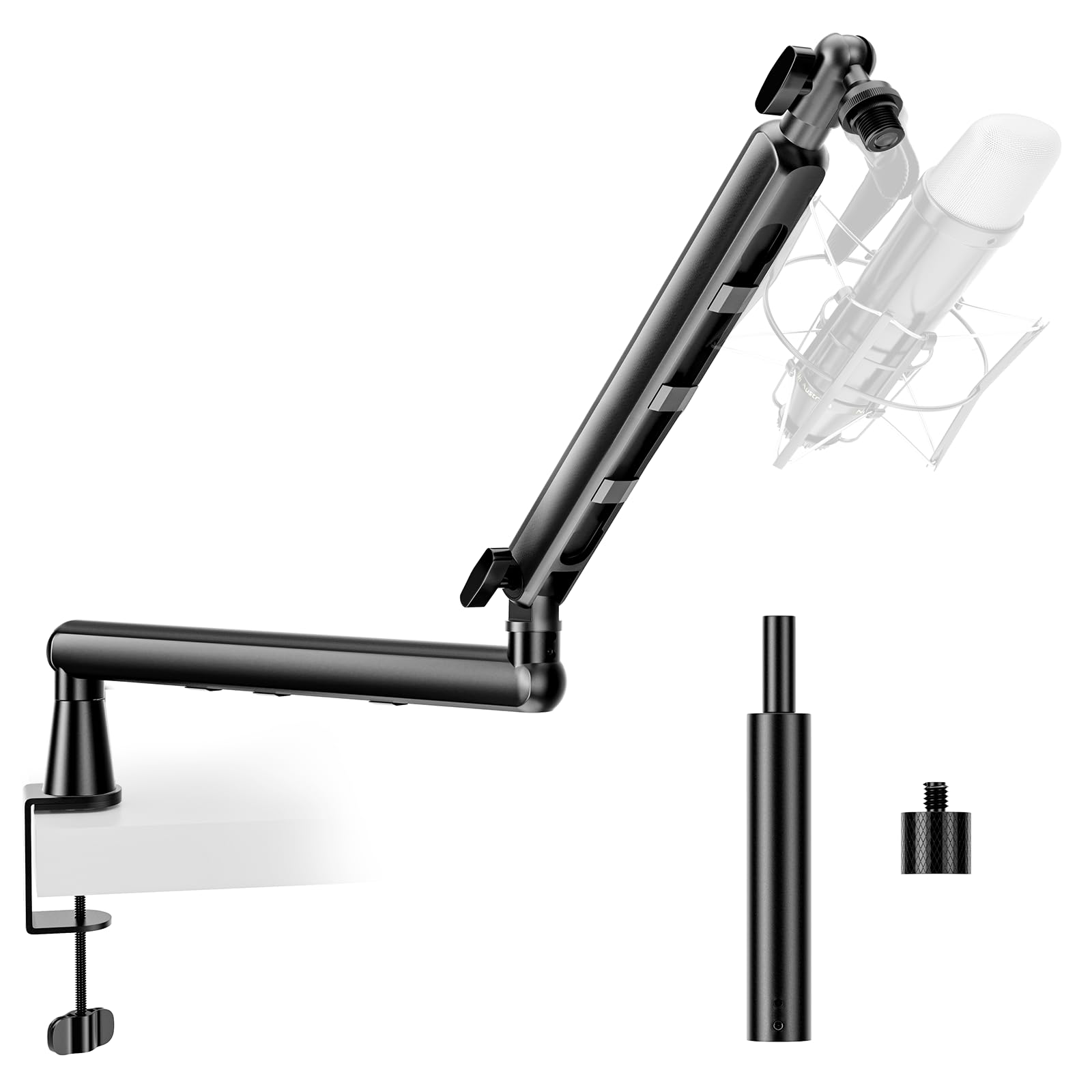 Emart Low Profile Mic Arm, Microphone Boom Arm Stand With Desk Mount, Podcast Streaming Gaming Mike Desktop Holder For Shure Sm7