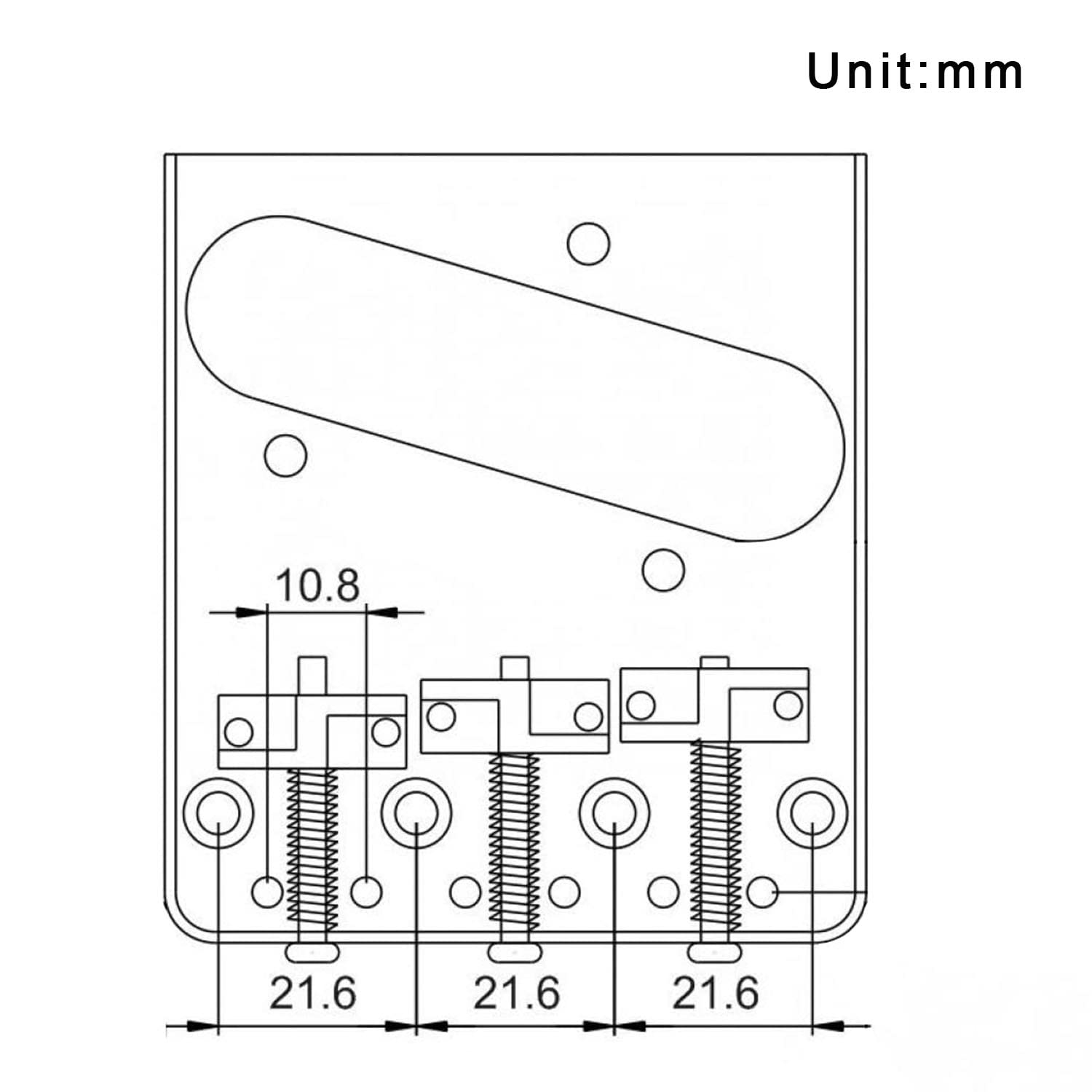 3Pcs WTB 10.8mm Brass Guitar Compensated Telecaster Saddles Set with Wrench for Fender Vintage-style Tele Bridge Electric Guitar