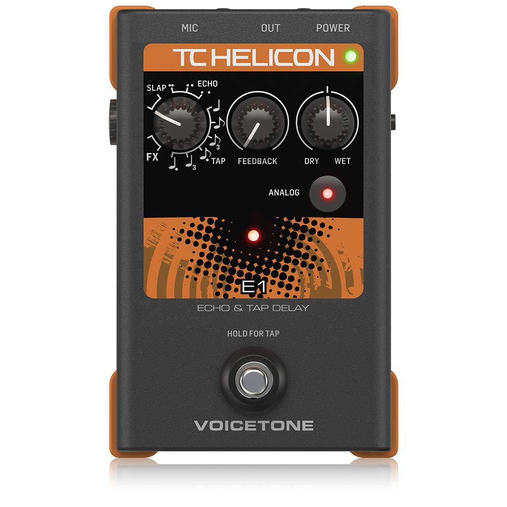 TC-Helicon VOICETONE E1 Single-Button Stompbox for Compelling Vocal Echo Effects
