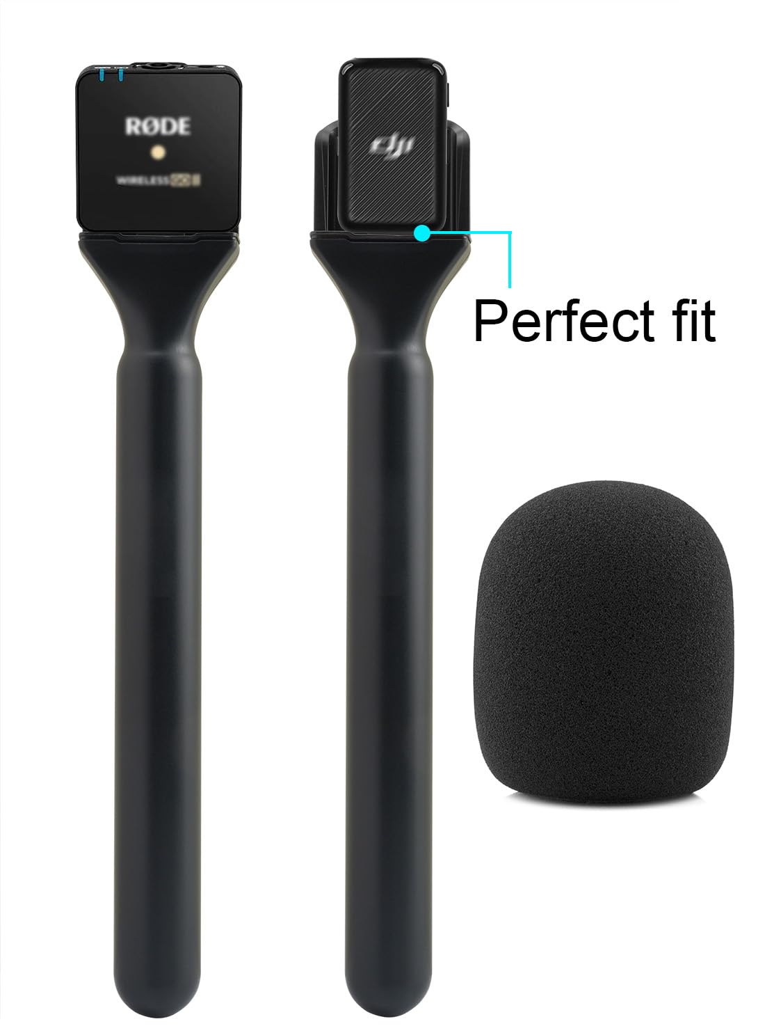JCMOYUTY for DJI Mic Holder, Stand for DJI Mic 1/2, Replacement Interview GO Handheld Adaptor for Rode Wireless GO II / 2 / ME/P