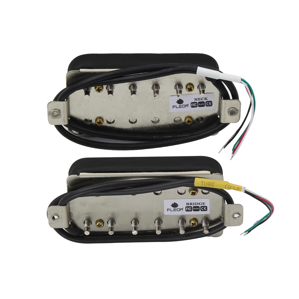 FLEOR Alnico 2 Humbucker Pickup HBA2 Electric Guitar Humbucker Neck and Bridge Pickup Set, White