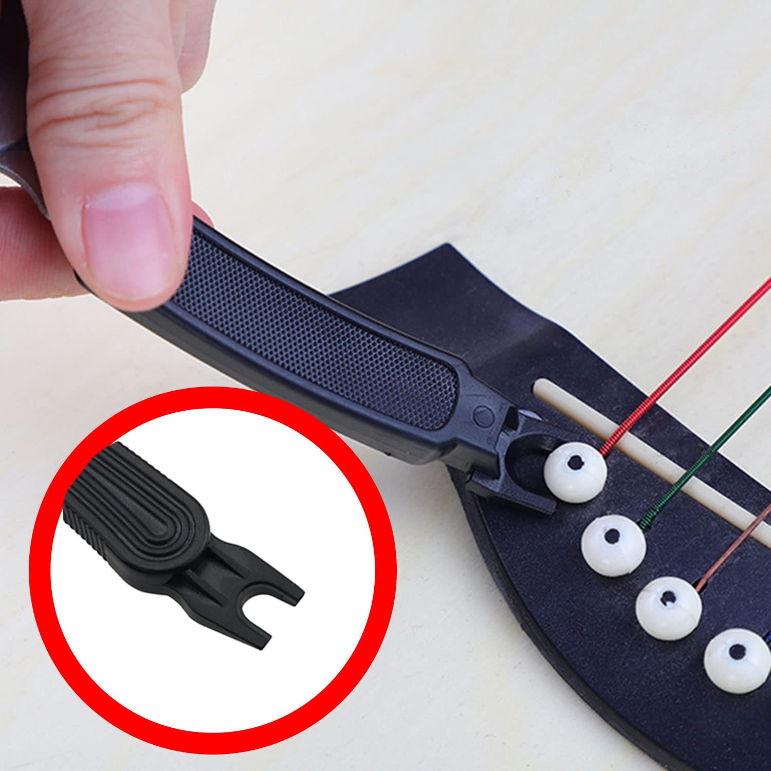 3 in 1 Guitar Tool CHENJIN Black Professional Guitar String Winder Cutter and Bridge Pin Puller For Repairing Restringing, 3-in-