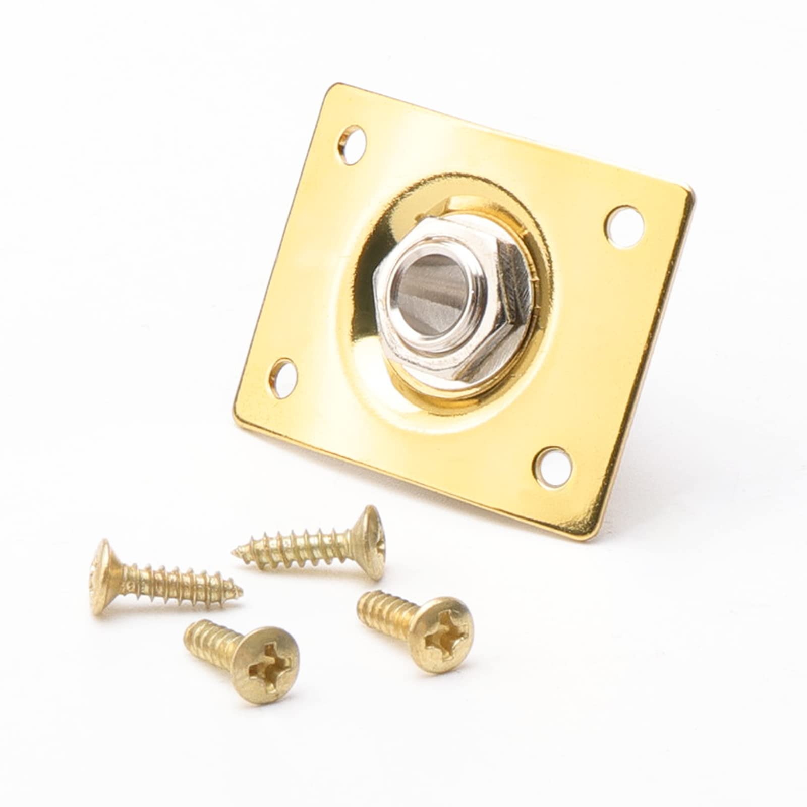 Gold Electric Guitar Output Jack 1/4inches Rectangular Socket Plate