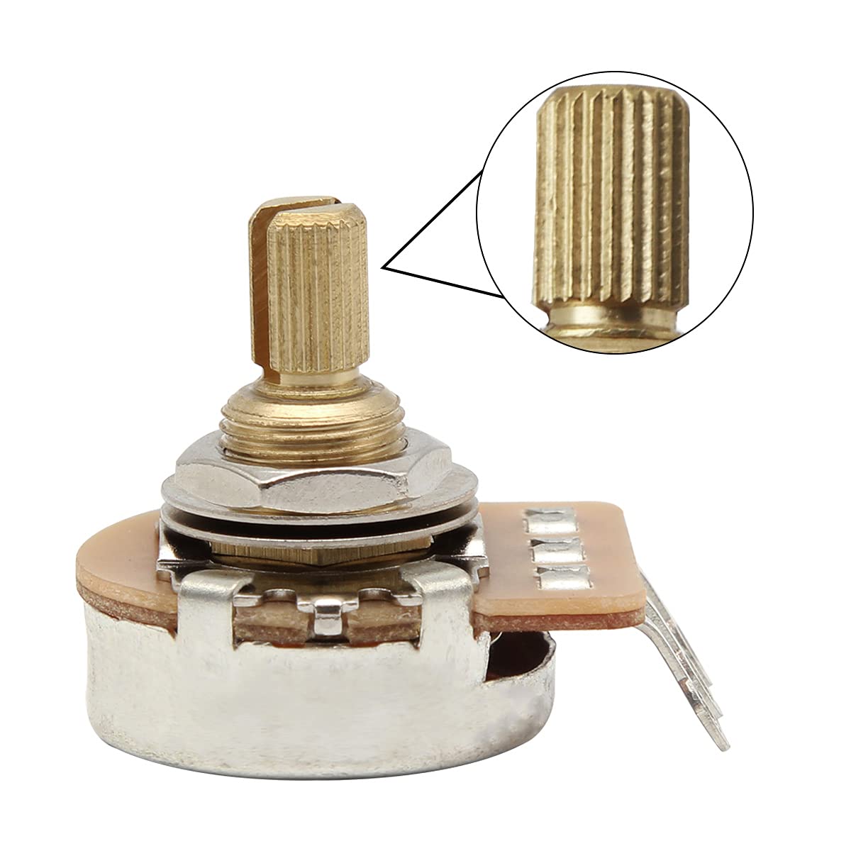 FLEOR 250K Linear Pots 15.5mm Short Split Shaft Guitar Potentiometer, Pack of 2