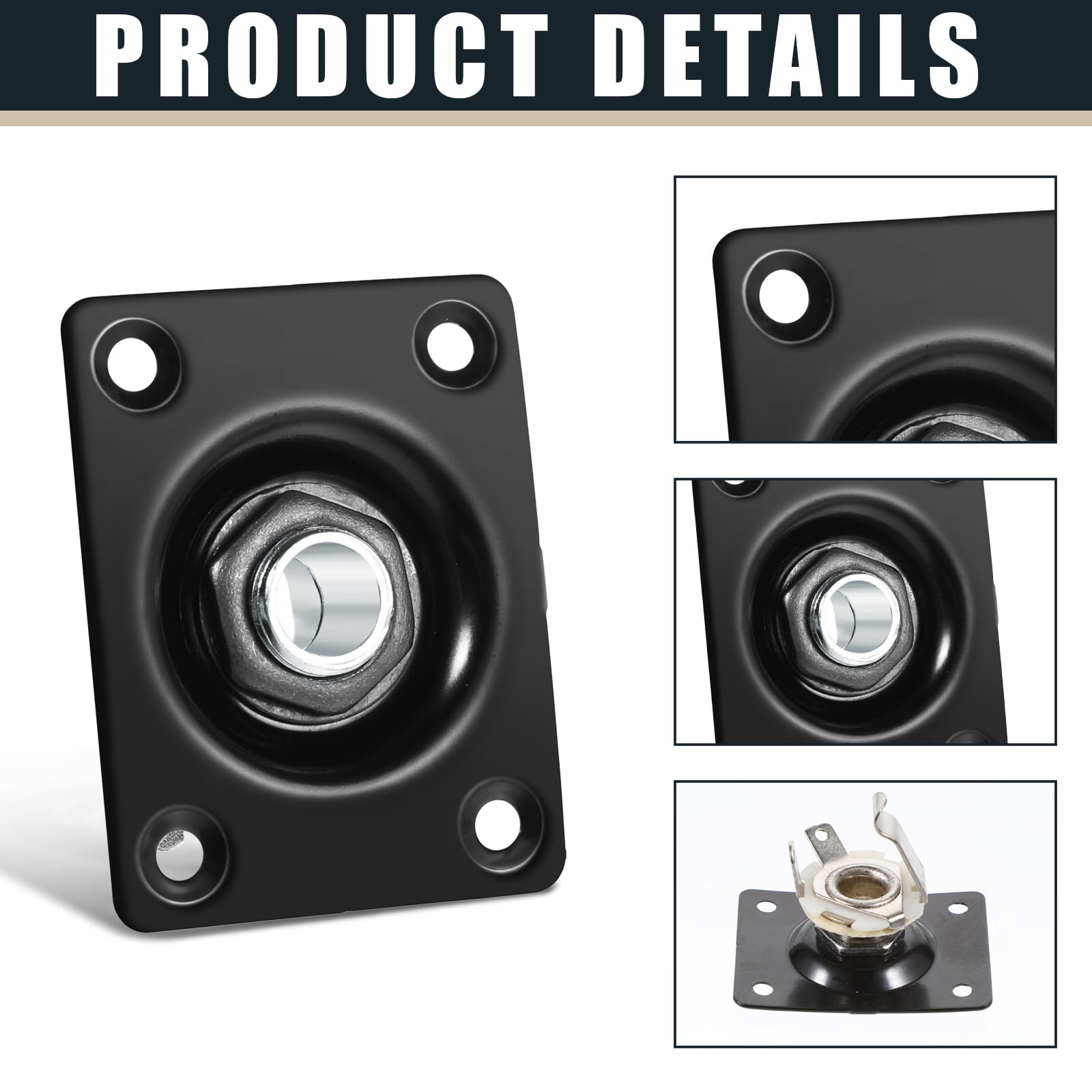 Square Metal 1/4 Inch Jack Plate, Guitar Input Jack for Electric Guitar Bass, Electric Guitar Parts, 1Pack