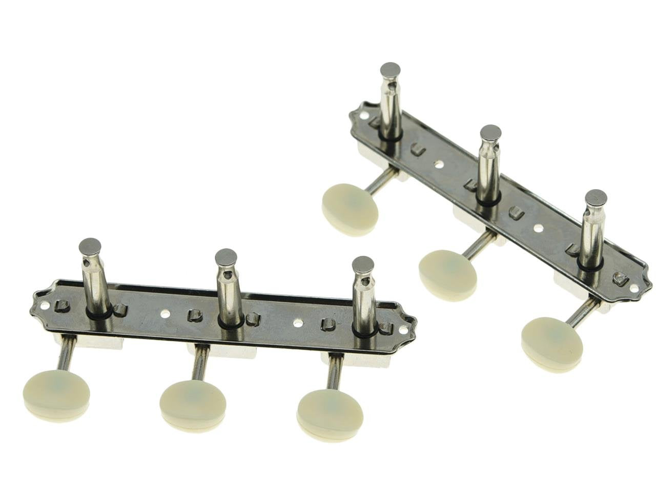 Dopro Nickel w/Aged White 3 per side 3x3 on a Plate Vintage Guitar Tuning Keys for Epiphone LP JR