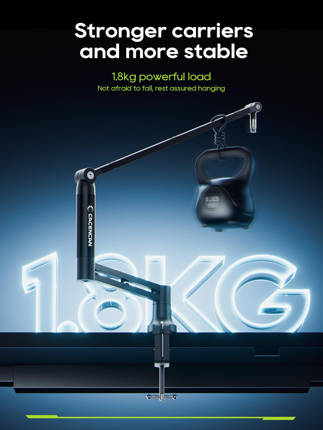 M05 Boom Arm, 360 Rotatable Microphone Stand with Desk Mount, Foldable Desk Mic Arm with 3/8'' to 5/8'' Screw Adapter, Microphon