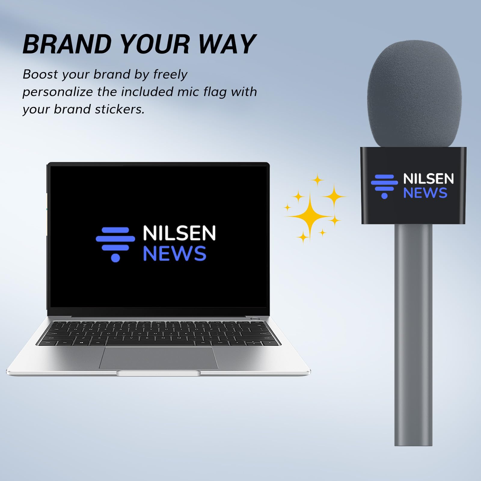 TONOR Mic Handle for DJI RODE Microphone, Handheld Mic Stand for Wireless GO, Interview Microphone Rig for All Lavalier Mic, Wir