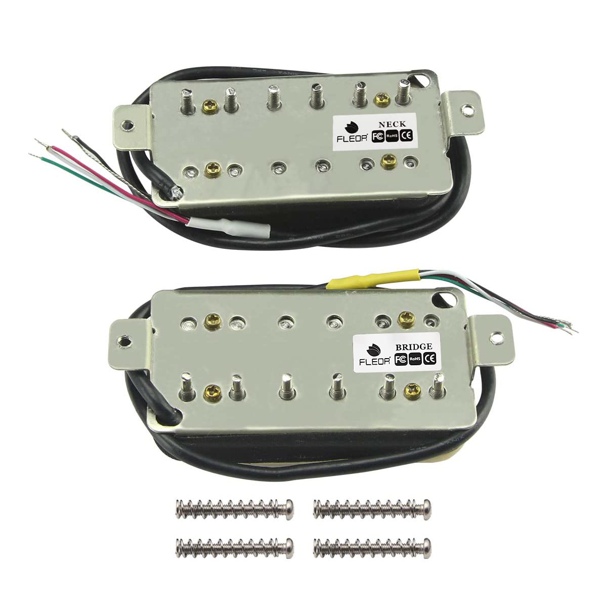 FLEOR High Output Alnico 5 Guitar Pickup Zebra Neck and Bridge Humbucker Pickups Set