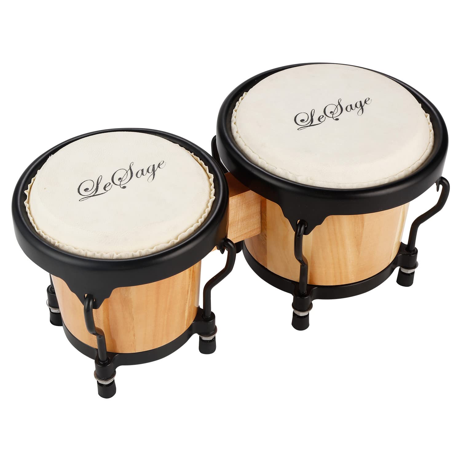 LeSage Bongos Drum for Adults Kids Beginner Bongos Starter 4 in and 5 in Natural Wood Professional Musical Instruments Bongos Dr
