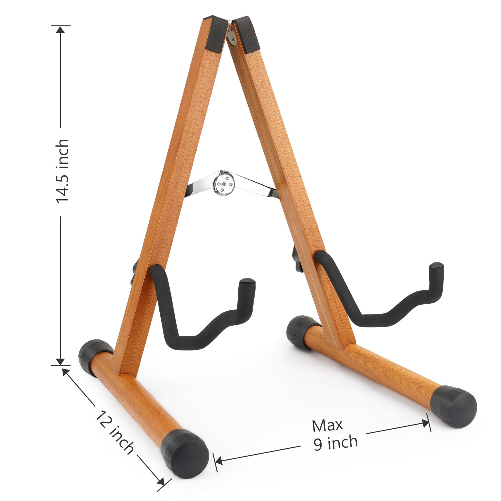 SNIGJAT Wood Guitar Stand, Acoustic Guitar Stand, A-Frame Folding Electric Guitar Display Stand with Padded Foam, Bass Wooden Gu