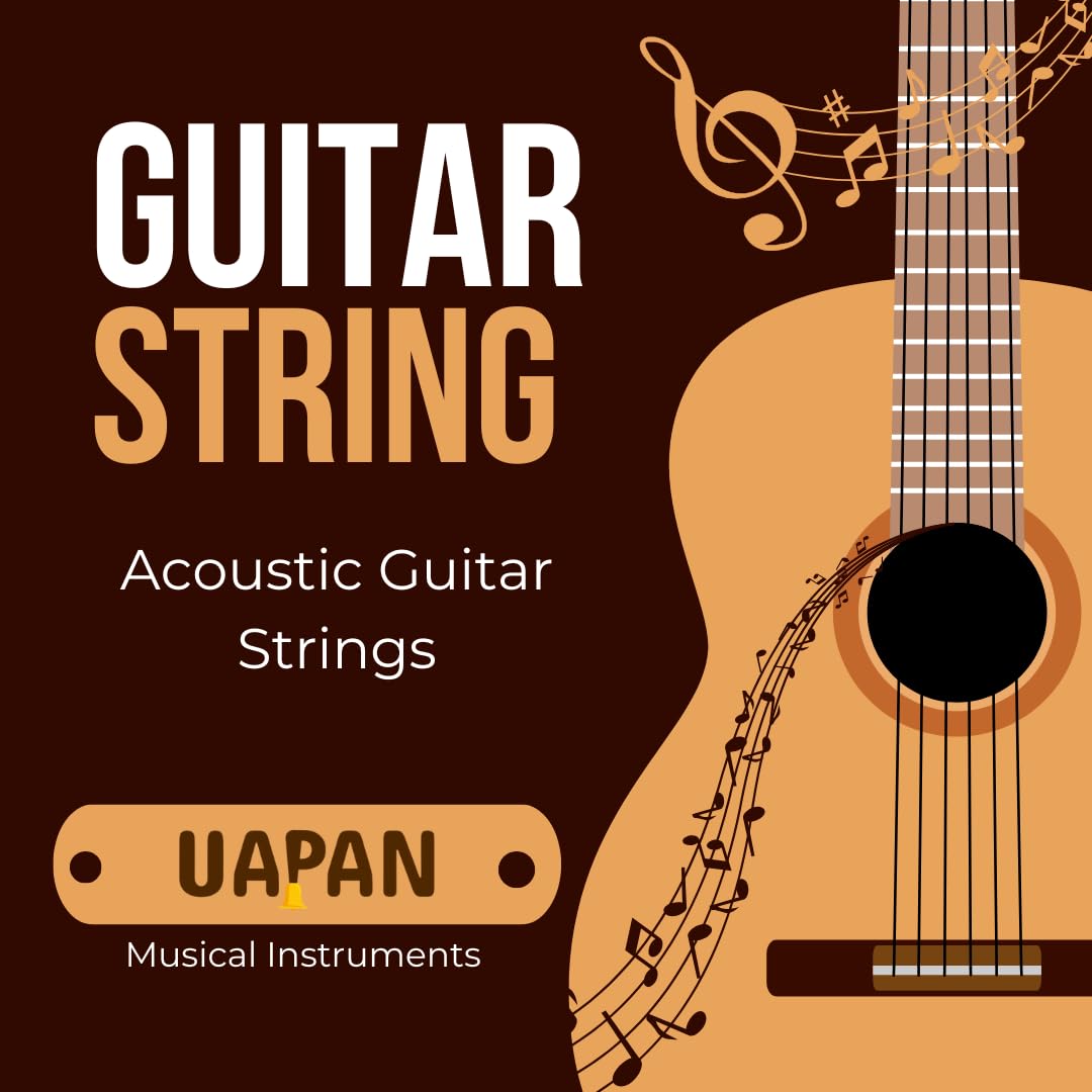 Uapan Guitar String Set Of 6 For Acoustic Guitar (90/10 Copper Stainless Steel) (Light Guage - .011 To .052)