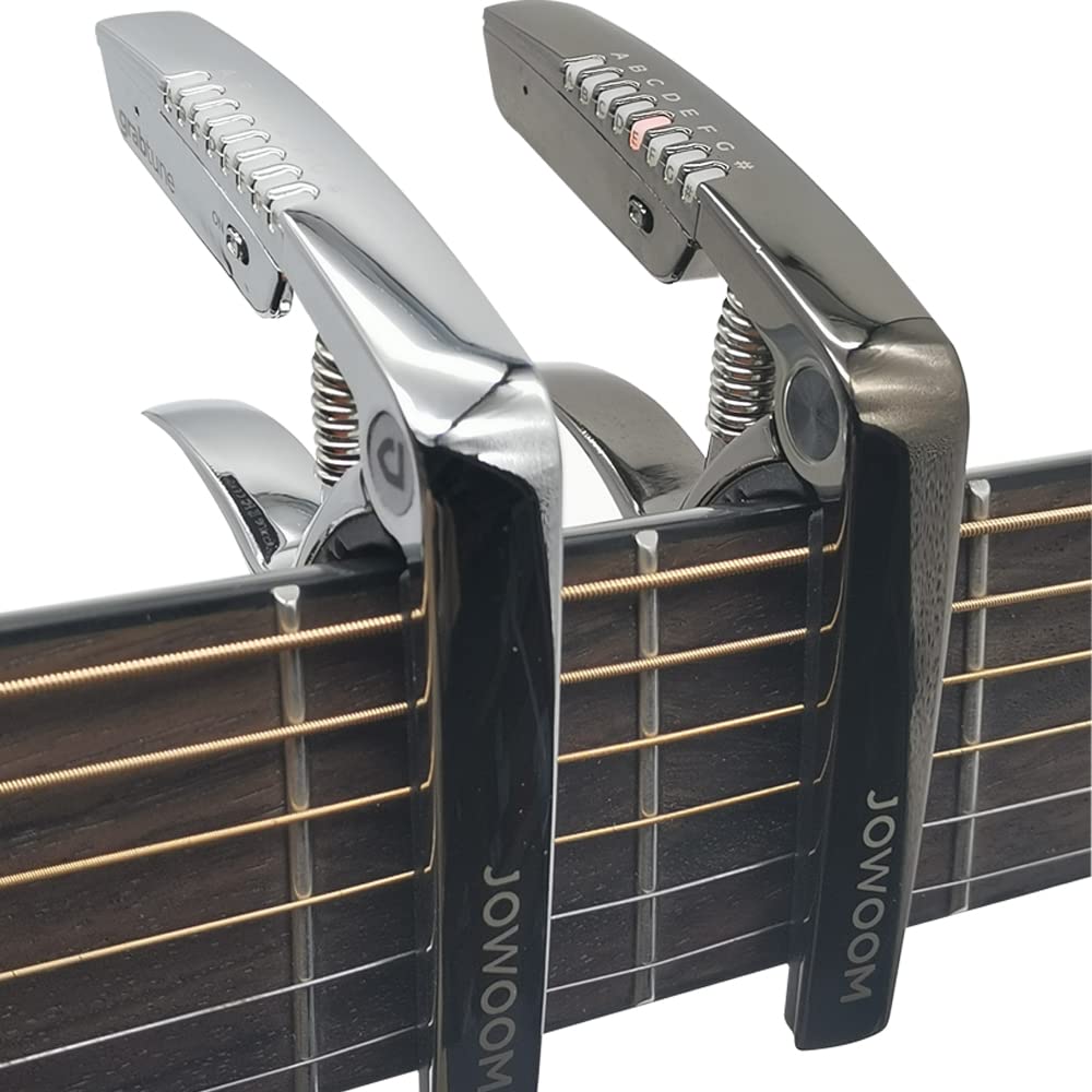 Personality Advanced Capo-Tuner 2-In-1 For Acoustic Guitar With Usb Rechargeable Battery/Led Edge Lighting Display Guitar Capo U