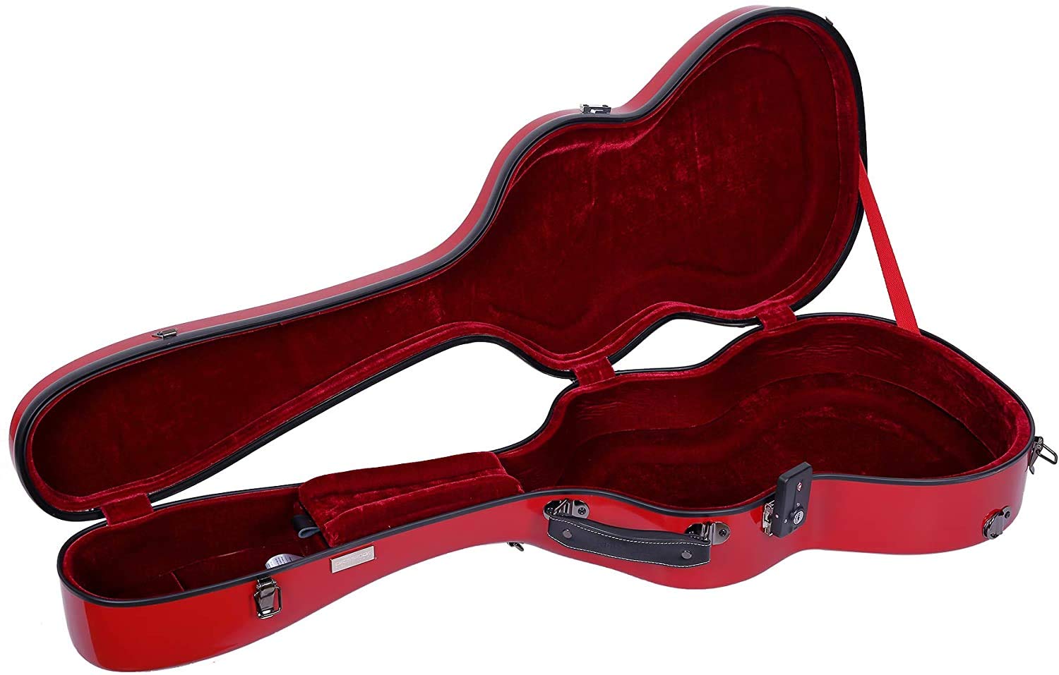 Crossrock Fiberglass Hardshell Backpack Style Red 3/4 Classical Guitar Case