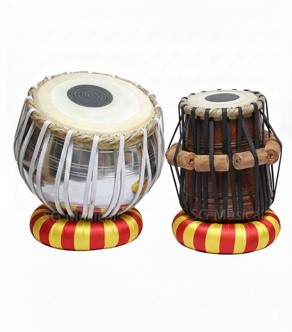 Tuned Indian Musical Instrument With Cushions Tabla Set