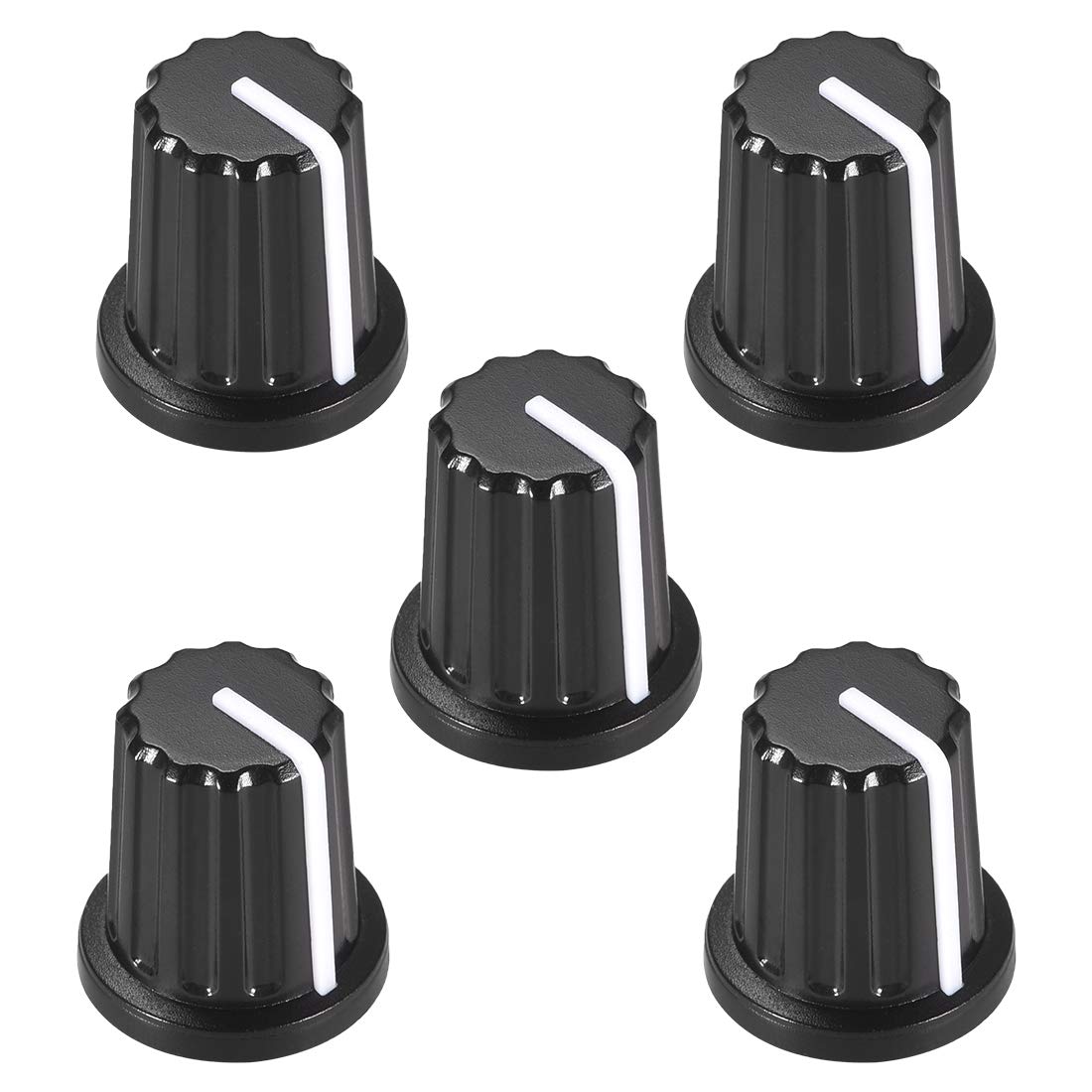 Uxcell 5Pcs, 6Mm D Type Potentiometer Control Knobs For Electric Guitar Acrylic Volume Tone Knobs Black, White