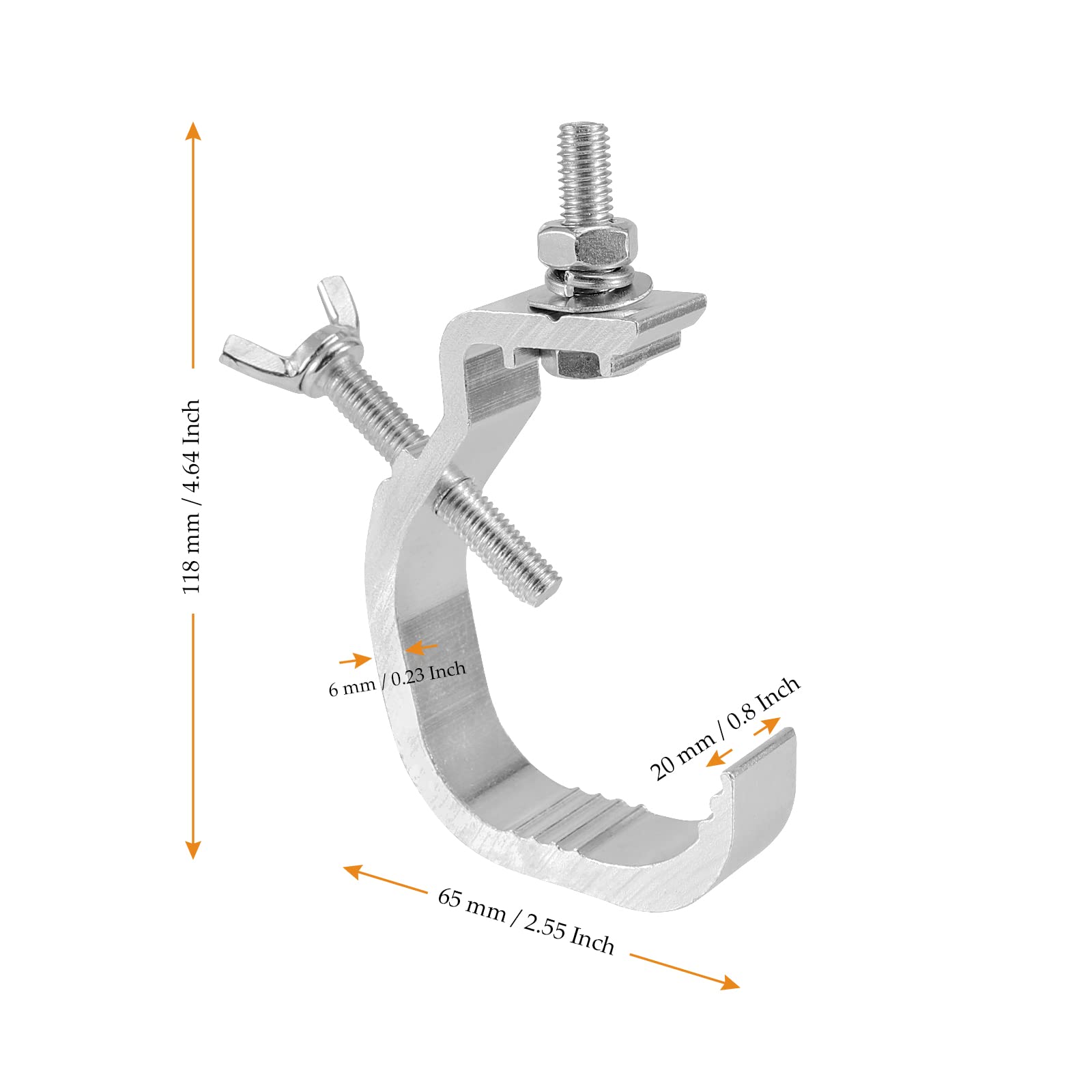 MUKCHAP 10PCS Truss Stage Light Clamp Hook, 1.2-2 Inch Cast Aluminium DJ Light Clamps, Stage Lighting C Clamps Clips for Par Lig