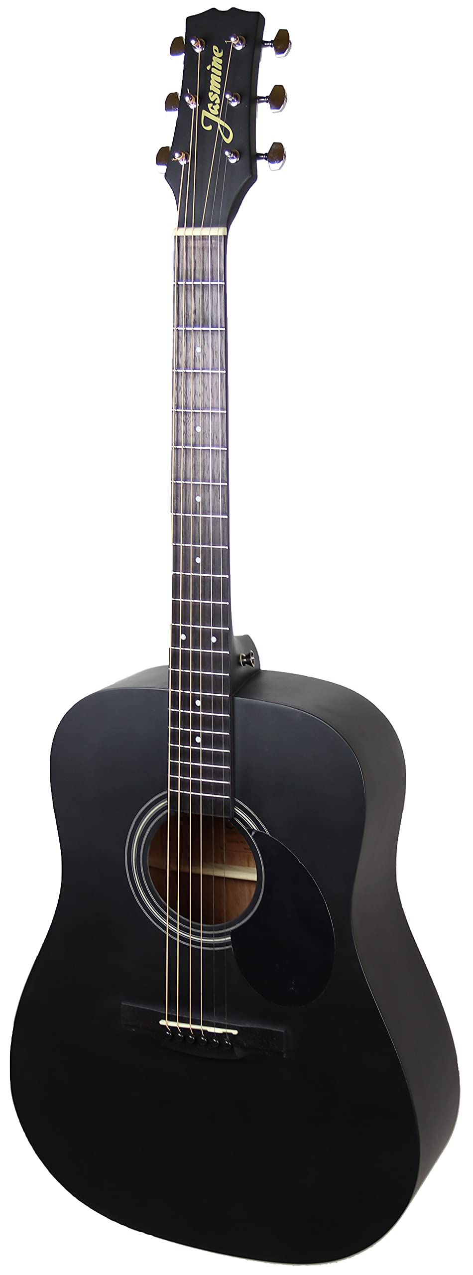 Jasmine S35 Dreadnought Acoustic Guitar - Matte Black Bundle with Gig Bag, Strings, Tuner, Strap, Picks, Instructional Book, Aus