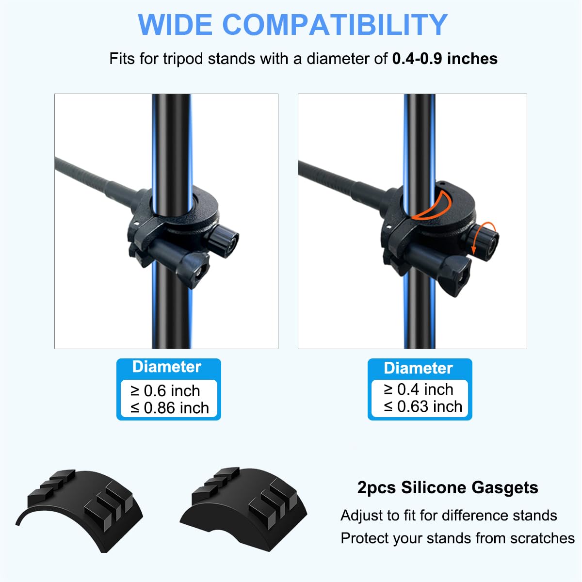 Mic Stand Phone Holder, JCWINY Flexible Phone Holder for Microphone Stand, Adjustable iPhone Mic Stand Holder, Music Stand Phone