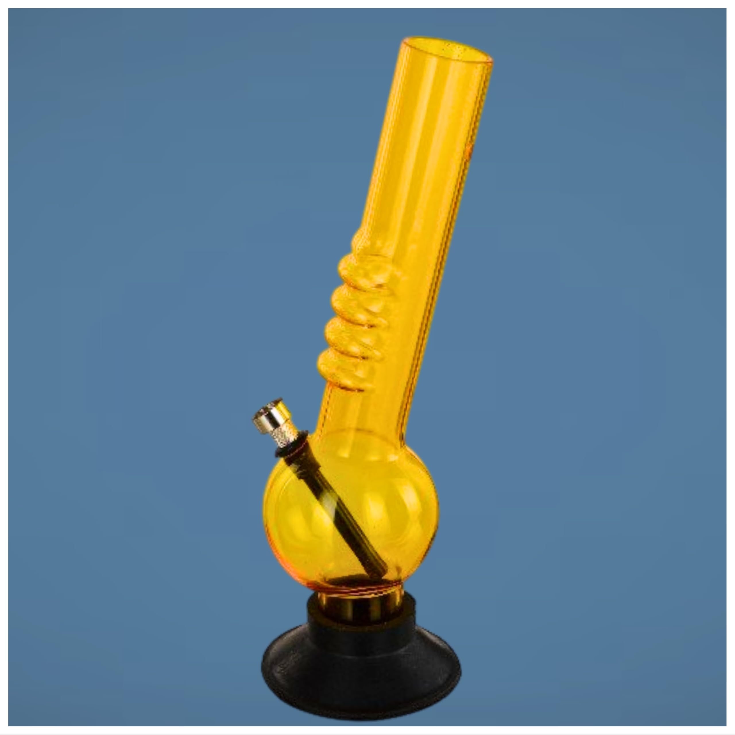 Metier Bong 12 Inch Single Bulb Acrylic(Plastic) Gripper Bongsmoke Waterpipe Bong (30Cm, Transparent Yellow)