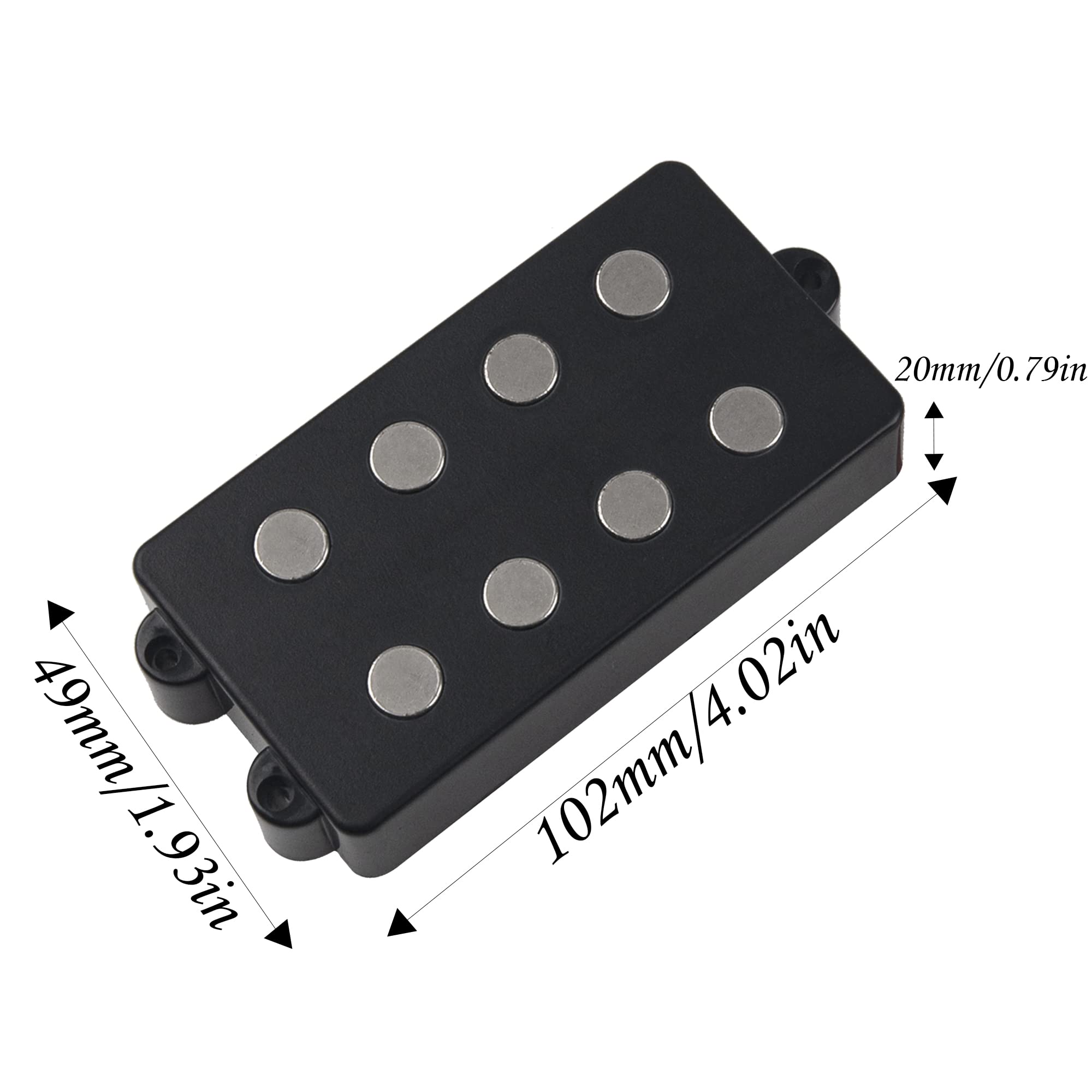 1Pcs Yootones Noiseless Good Balance 4 String Bass Guitar Pickup Compatible with Bass Guitar(Black)